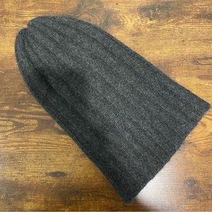 The Elder Statesman Charcoal Beanie 100% Cashmere